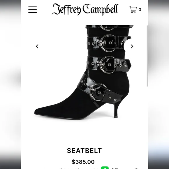 Jeffert Campbell Seatbelt Suede Patent Leather Boots Buckle Designer #61 - Picture 4 of 15